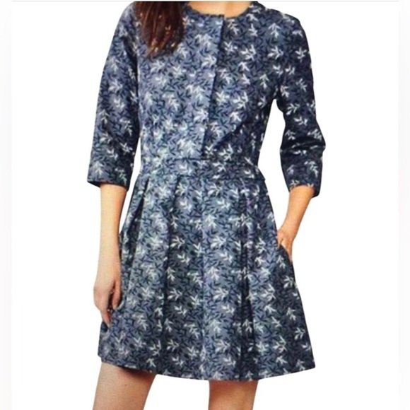 GAP Dresses & Skirts - Gap Designed and Crafted Dress Fit & Flare Pockets- Women’s 6- Bamboo Leaf Print